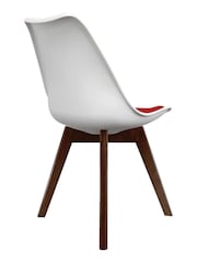 Fusion Living Red Soho Plastic Dining Chair with Squared Dark Wood Legs - Image 5 of 6