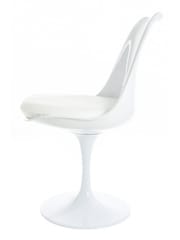 Fusion Living White Faux Tulip Set of 2 Dining Chair with PU Cushion - Image 4 of 6