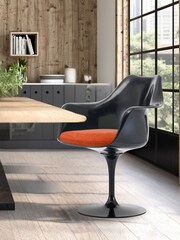Fusion Living Orange Tulip Single Armchair with Luxurious Cushion - Image 1 of 6