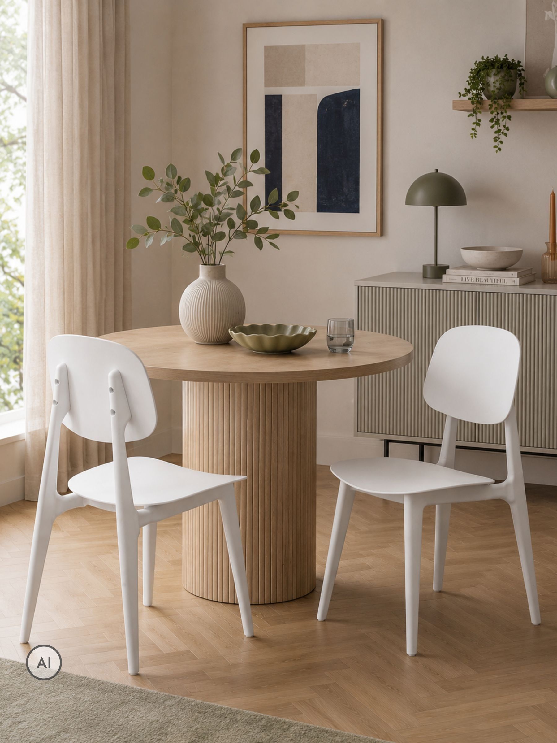 Fusion Living Unisex White Oslo Plastic Dining Chair Set Of 2 - Image 1