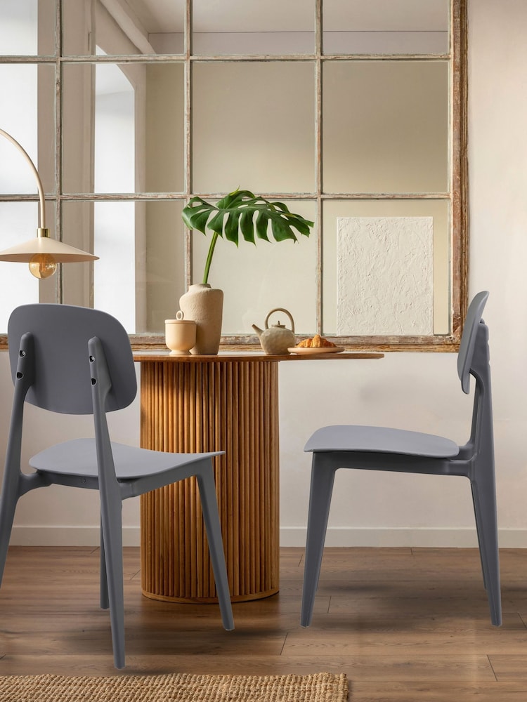 Fusion Living Dark Grey Oslo Plastic Dining Chair - Image 1 of 6