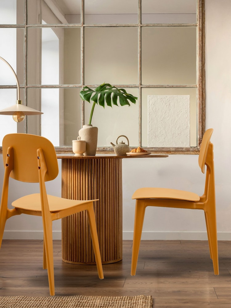 Fusion Living Mustard Yellow Oslo Plastic Dining Chair - Image 1 of 6