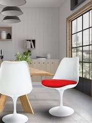 Fusion Living Red Weave Tulip Set of 2 Dining Chair with PU Cushion - Image 1 of 5
