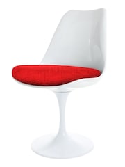 Fusion Living Red Weave Tulip Set of 2 Dining Chair with PU Cushion - Image 2 of 5