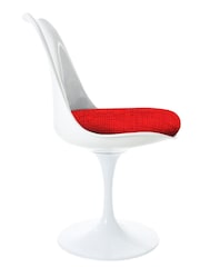 Fusion Living Red Weave Tulip Set of 2 Dining Chair with PU Cushion - Image 3 of 5