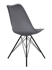 Fusion Living Dark Grey Soho Plastic Dining Chair with Squared Light Wood Black Leg Legs - Image 5 of 6