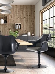 Fusion Living Grey Faux Tulip Set of 2 Armchair with Luxurious Cushion - Image 1 of 6