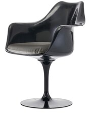 Fusion Living Grey Faux Tulip Set of 2 Armchair with Luxurious Cushion - Image 2 of 6