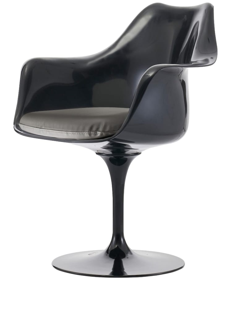 Fusion Living Grey Faux Tulip Set of 2 Armchair with Luxurious Cushion - Image 2 of 6