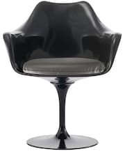 Fusion Living Grey Faux Tulip Set of 2 Armchair with Luxurious Cushion - Image 3 of 6