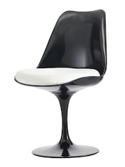 Fusion Living White Faux Tulip Dining Chair with Luxurious Single Cushion - Image 2 of 6