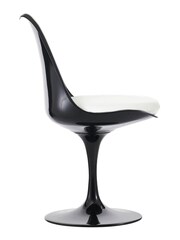 Fusion Living White Faux Tulip Dining Chair with Luxurious Single Cushion - Image 4 of 6