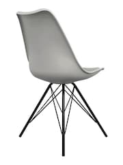 Fusion Living Light Grey Soho Plastic Dining Chair Black Leg Set of 2 - Image 4 of 6