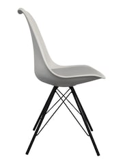 Fusion Living Light Grey Soho Plastic Dining Chair Black Leg Set of 2 - Image 5 of 6