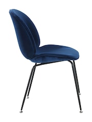 Fusion Living Navy Luxurious Velvet Dining Chair - Image 4 of 6