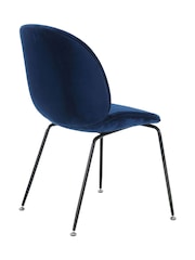 Fusion Living Navy Luxurious Velvet Dining Chair - Image 5 of 6