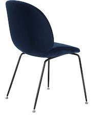 Fusion Living Navy Luxurious Velvet Dining Chair Set of 2 - Image 7 of 8