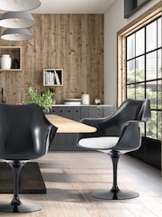 Fusion Living White Faux Tulip Set of 2 Armchair with Luxurious Cushion - Image 1 of 6