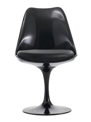Fusion Living Black Faux Tulip Dining Chair with Luxurious Single Cushion - Image 3 of 6