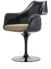 Fusion Living Beige Weave Tulip Set of 2 Armchair with Luxurious Cushion - Image 2 of 5