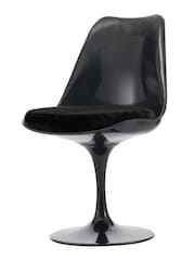 Fusion Living Black Tulip Dining Chair with Luxurious Set of 2 Cushion - Image 2 of 6