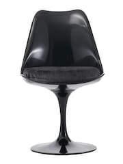 Fusion Living Black Tulip Dining Chair with Luxurious Set of 2 Cushion - Image 3 of 6