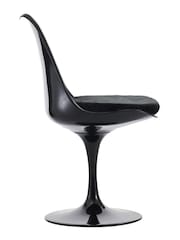 Fusion Living Black Tulip Dining Chair with Luxurious Set of 2 Cushion - Image 4 of 6