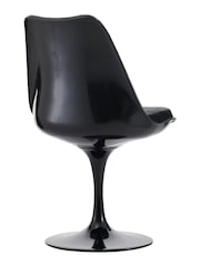 Fusion Living Black Tulip Dining Chair with Luxurious Set of 2 Cushion - Image 5 of 6