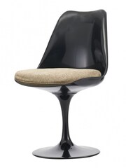 Fusion Living Beige Tulip Dining Chair with Luxurious Set of 2 Cushion - Image 2 of 6