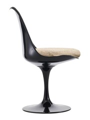 Fusion Living Beige Tulip Dining Chair with Luxurious Set of 2 Cushion - Image 4 of 6
