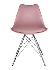Fusion Living Blush Pink Soho Plastic Dining Chair Chrome Leg Set of 2 - Image 4 of 6