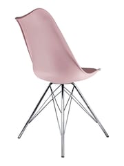 Fusion Living Blush Pink Soho Plastic Dining Chair Chrome Leg Set of 2 - Image 5 of 6