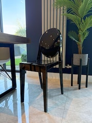 Fusion Living Black Ghost Style Plastic Victoria Dining Chair - Image 1 of 6