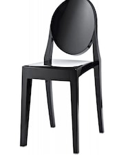 Fusion Living Black Ghost Style Plastic Victoria Dining Chair - Image 2 of 6
