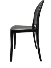 Fusion Living Black Ghost Style Plastic Victoria Dining Chair - Image 3 of 6