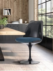 Fusion Living Navy Tulip Dining Chair with Luxurious Single Cushion - Image 1 of 6