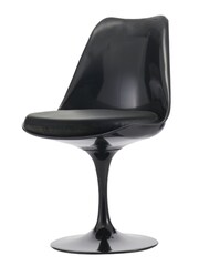 Fusion Living Black Faux Tulip Dining Chair with Luxurious Set of 2 Cushion - Image 2 of 6