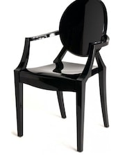 Fusion Living Black Ghost Style Plastic Louis Armchair - Image 2 of 6