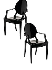 Fusion Living Black Ghost Style Plastic Louis Armchair - Image 5 of 6