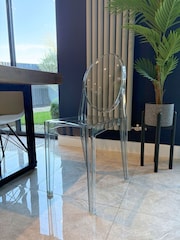 Fusion Living Grey Ghost Style Plastic Victoria Dining Chair - Image 1 of 6
