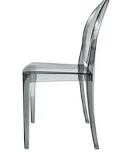 Fusion Living Grey Ghost Style Plastic Victoria Dining Chair - Image 3 of 6