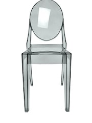 Fusion Living Grey Ghost Style Plastic Victoria Dining Chair - Image 4 of 6