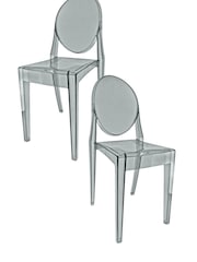 Fusion Living Grey Ghost Style Plastic Victoria Dining Chair - Image 5 of 6