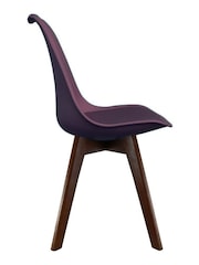 Fusion Living Aubergine Soho Plastic Dining Chair with Squared Light Wood Dark Wood Leg Legs - Image 4 of 6
