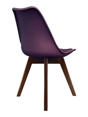 Fusion Living Aubergine Soho Plastic Dining Chair with Squared Light Wood Dark Wood Leg Legs - Image 5 of 6