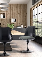 Fusion Living Grey Tulip Dining Chair with Luxurious Set of 2 Cushion - Image 1 of 6