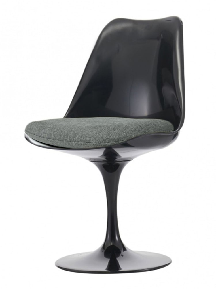 Fusion Living Grey Tulip Dining Chair with Luxurious Set of 2 Cushion - Image 2 of 6
