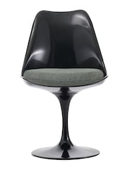 Fusion Living Grey Tulip Dining Chair with Luxurious Set of 2 Cushion - Image 3 of 6