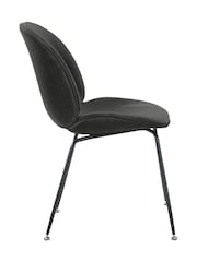 Fusion Living Dark Grey Luxurious Velvet Dining Chair - Image 4 of 6