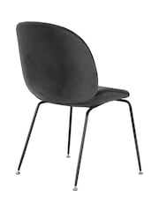Fusion Living Dark Grey Luxurious Velvet Dining Chair - Image 5 of 6
